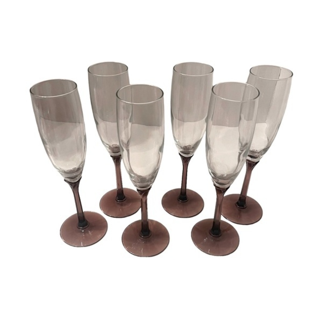 Purple Stemware Wine Glasses Set of 6